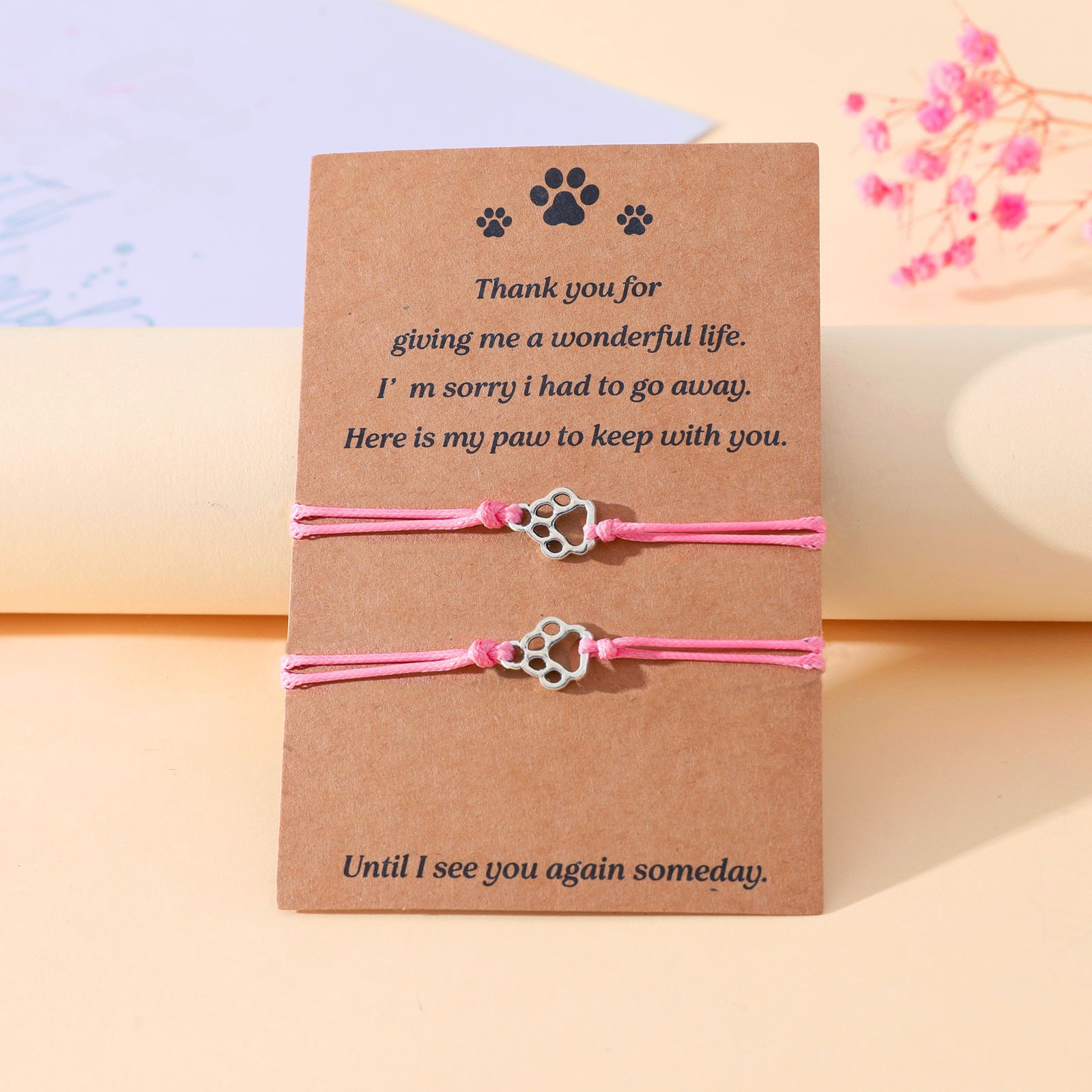 Wholesale Creative multi-color cat paw print hand-woven blessing bracelet